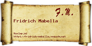 Fridrich Mabella névjegykártya